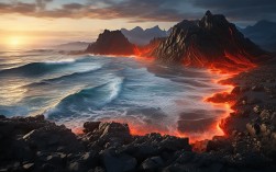 哪里能看到火山与大海交织的自然奇观？