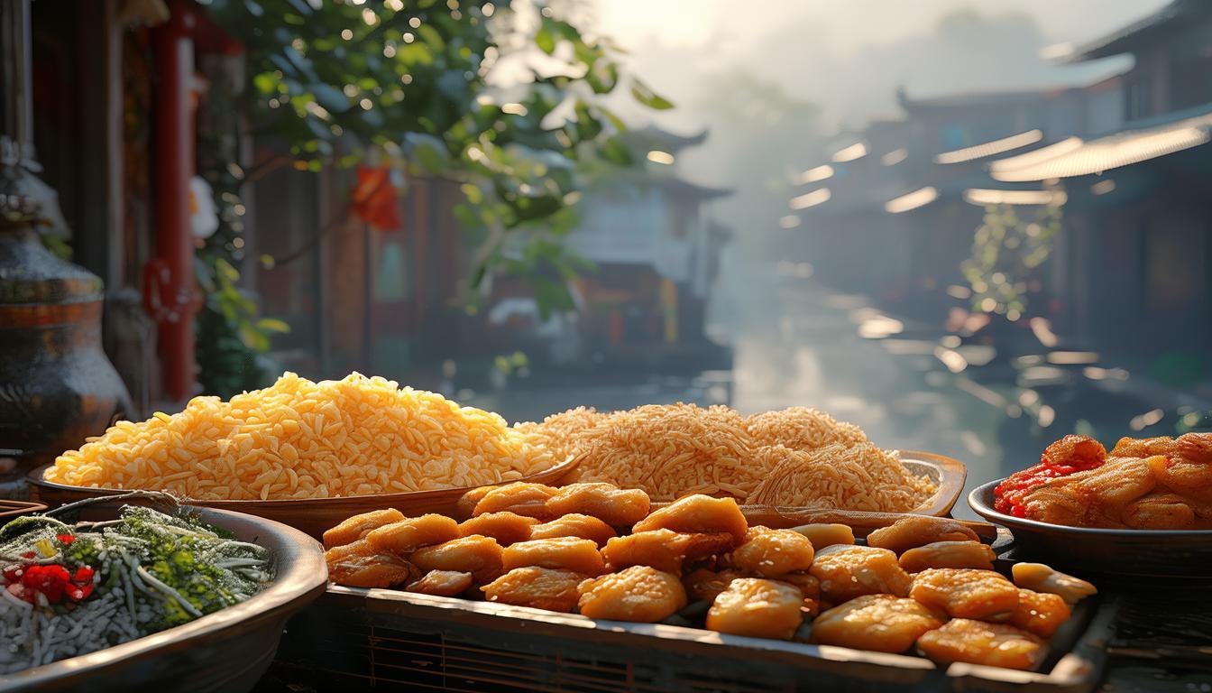 靖西边境小城的清晨慢时光，五色糯米饭与现炸油馍如何唤醒味蕾？-图1