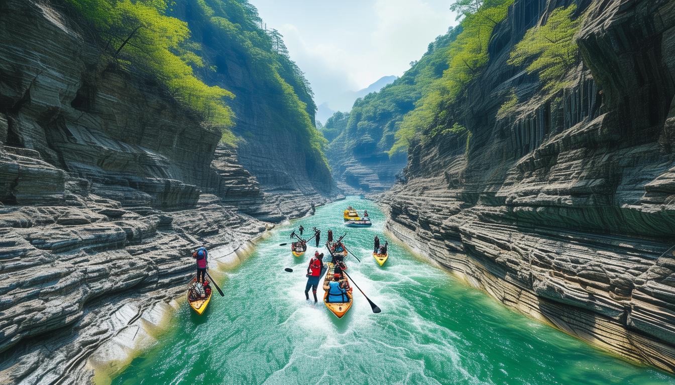 如何体验八公山峡谷漂流的地质奇观与水上穿越？-图2