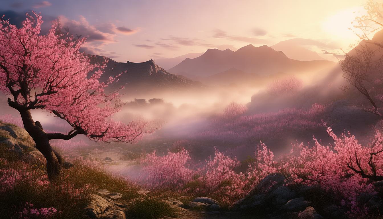 桃园仙谷清晨探秘，如何邂逅第一缕晨光与薄雾桃花香？-图3