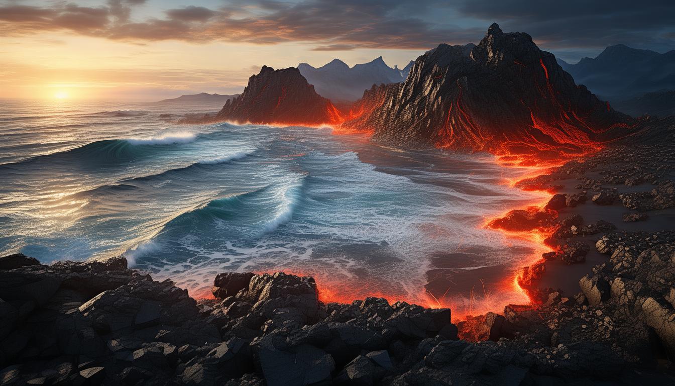 哪里能看到火山与大海交织的自然奇观？-图1