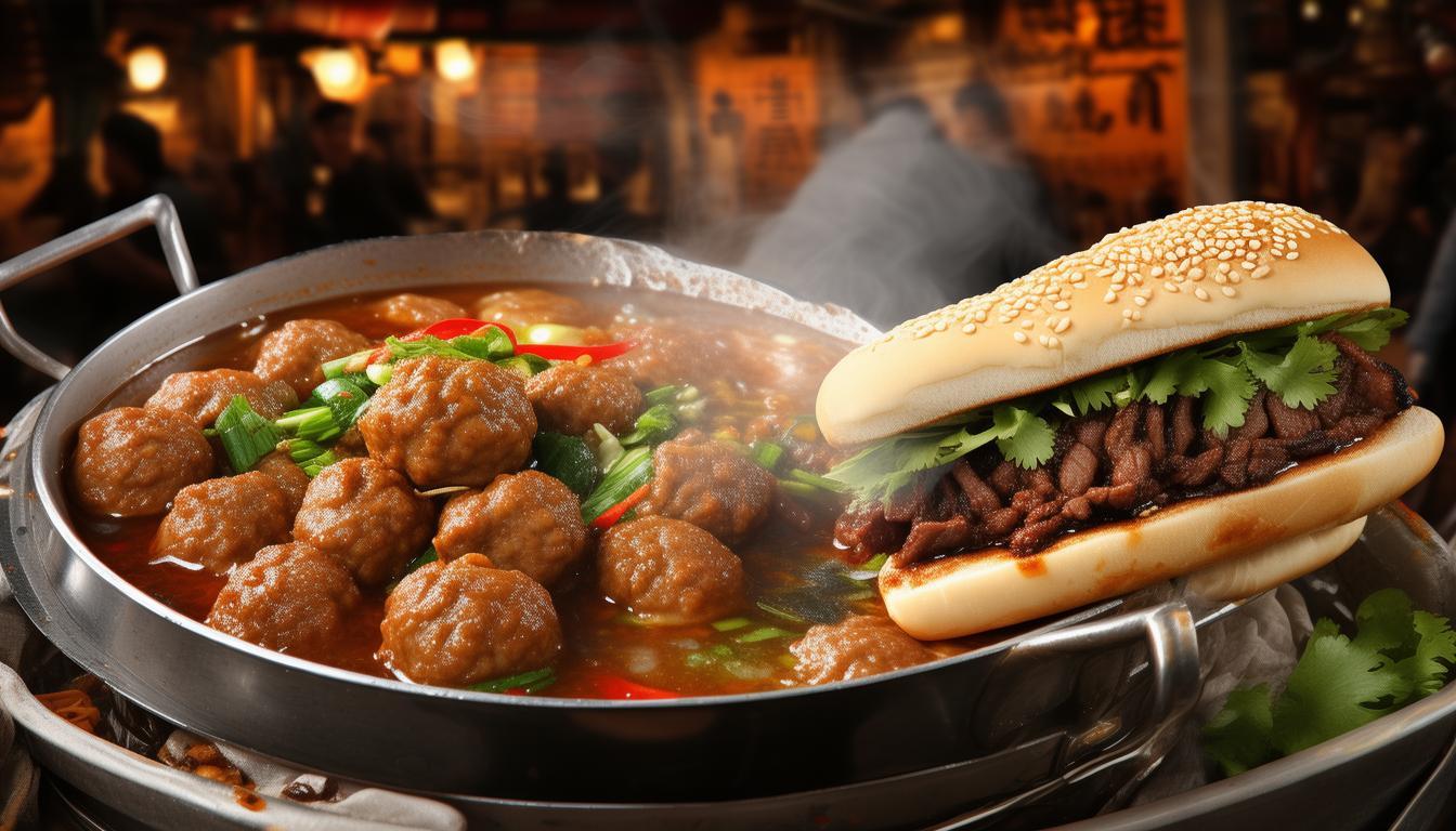肉丸胡辣汤与腊牛肉夹馍，西安早餐你更爱哪一味？-图1